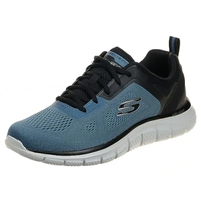 Image de Skechers Homme Track BROADER Baskets, Blue Mesh/PU/Black Trim, 41.5 EU