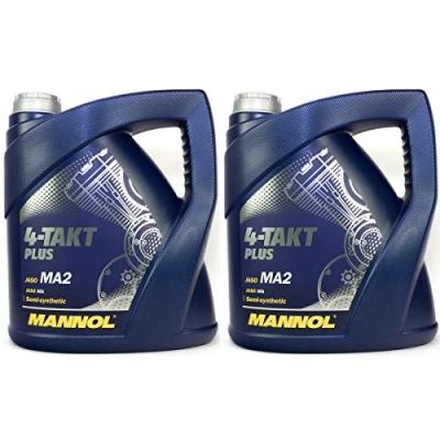 Image de MANNOL 4 temps Plus API SL SAE 10W 40 Huile de moto synthétique divisée 8 l