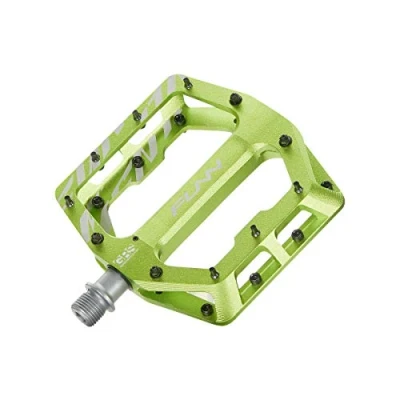 Image de Funn Funndamental Pédales Plates de vélo à Plateforme Large pour BMX/VTT, Adhérence réglable Une stabilité exceptionnelle, Axe CrMo 9/16 Pouces (Vert)