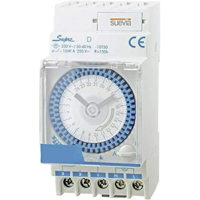 Image de Suevia DinO Sup D Horloge de commutation pour rail DIN 230 V/AC 1 contact alternatif 16 A 250 Programme journalier