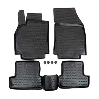 Image de Tapis de Sol En Caoutchouc 3D Exclusive Compatible Avec Renault Megane 4 depuis 2016, Système Fixation, Toutes Saisons