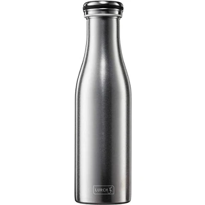 Image de Lurch 240229 Bouteille isotherme pour boissons chaudes et froides en acier inoxydable sablé 0,5 l