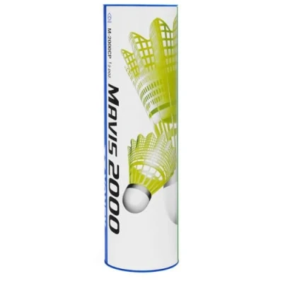 Image de YONEX Mavis 2000 Shuttle Jaune en Nylon (1/2 douzaine) Robinet de Navette Unisexe, 6 Count (Pack of 1)