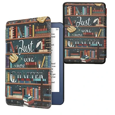 Image de kwmobile Étui Compatible avec Amazon Kindle (2022/2024) Coque à Rabat magnétique Tablette eReader Similicuir Multicolore
