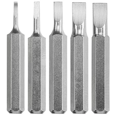 Image de kwb Bit Set 28 mm fente Slot 1.0, 1.5, 2.0, 3.5 Micro pour mécanique de précision (tige 4 mm, Tq 60 acier, avec bande maintien, porte embouts micro)