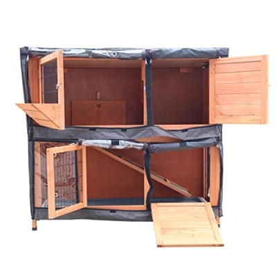 Image de BUNNY BUSINESS Clapier à 2 étages Deux avec Plateaux coulissants et rampes pour Cochon d&#039;Inde, Furet (1,2 m)