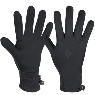 Image de BLACK DIAMOND Gants de poids moyen Screentap Doublure en polaire Pour écran tactile la course à pied, les commutations, randonnée, noir NPF, taille L
