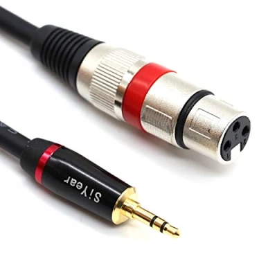 Image de SiYear 3,5 mm Mini Jack Stéréo vers XLR Câble Microphone Femelle ， Adaptateur de Cordon d&#039;Interconnexion 3 Broches 1/8 Pouce asymétrique (1,5 Pieds)