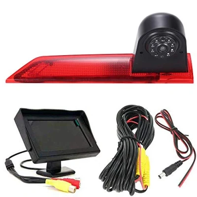 Image de HD Auto Haut Lampe Freinage lumière Vue arrière Caméra de recul Peut Ajuster l&#039;angle Vision Nocturne Compatible avec Ford Transit Custom Business MPV SUV Bus