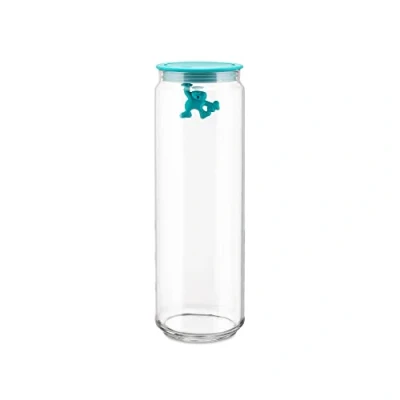 Image de Alessi Storage Jar Gianni A Little Man Holding On Tight AMDR08 AZ Blue 2 L by Mattia Di Rosa
