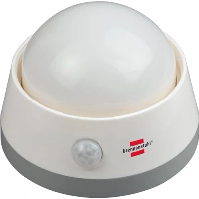 Image de Brennenstuhl 1173290 Veilleuse LED avec Batteries détecteur de mouvementpoussoir, Plastique, Blanc, 8, 4 x 6, 1 cm