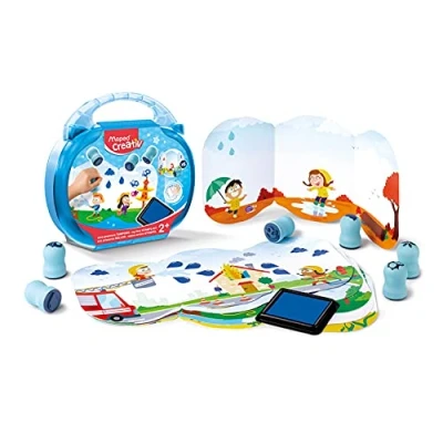 Image de Joustra Maped Creativ Early Kit Encreurs Thématique Eau Mallette de Transport + 6 Tampons 1 Encrier Bleu Loisirs créatifs pour Bébé et Enfant dès 2 Ans Premier Age, Multicouleur, Unique