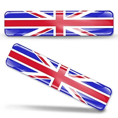 Image de Biomar Labs® 2 x 3D Flexibles Autocollant Stickers National Drapeaux UK Royaume Uni Union Jack l&#039;Angleterre F 26