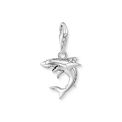 Image de Thomas Sabo Pendentif requin avec Zircone en Argent sterling 15,2 mm, 24,8 1885 643 14, taille unique, sterling, cubique