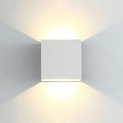 Image de CYUaoao 1 Pièce Applique Murale LED Moderne en Aluminuim AC86V 265V Carrée Blanche 10 x 5 cm Imperméable Convenant à l’Intérieur pour le Mur de Sallon Chambre Allée Jardin