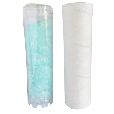 Image de AQUAWATER 105010 Kit Performance Lot de 2 cartouches : 1 filtrante bobinée et Pour filtrer les impuretés contenues dans l’eau. bol taille standard 10&quot; Durée la cartouche 12 mois