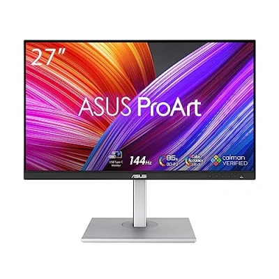 Image de ASUS ProArt PA278CGV Moniteur Professionnel 27&quot;, IPS, QHD (2560 x 1440), 144 Hz, 95% DCI P3, précision des Couleurs ?E &lt; 2, Calman Verified, USB C PD 90W, VESA DisplayHDR 400, FreeSync Premium,