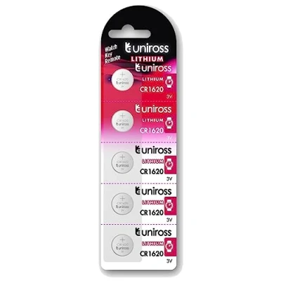 Image de Uniross Pack de 2 x 5 Piles Lithium CR1620, 3V