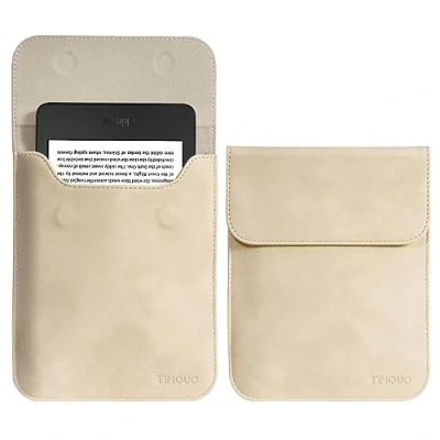 Image de TiMOVO 6 Pouces Étui pour Tablette Kindle 11ème Génération 2024/2022, Sac de Protection avec Pochette E Reader, Abricot