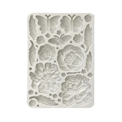 Image de Stamperia Moule en silicone A5 pour scrapbooking, bullet journaux et plus, non collant, convient l&#039;argile à séchage l&#039;air, la résine parfait l&#039;artisanat le cadeau (vieille