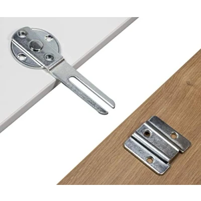 Image de Gedotec connecteur de meuble table en métal séparable à visser TAVO comptoir, acier galvanisé 1 pièce pour tables manger