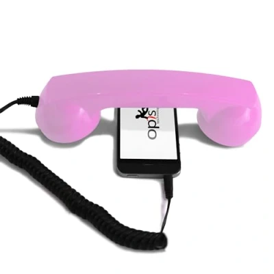 Image de Combiné Téléphone Rétro pour Smartphones Android Rose Neuf