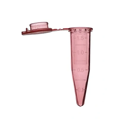 Image de MUHWA Lot de 500 tubes micro centrifugeuse gradués en polypropylène avec bouchon à clipser, 1,5 ml Flacons coniques pour laboratoire (rouge)