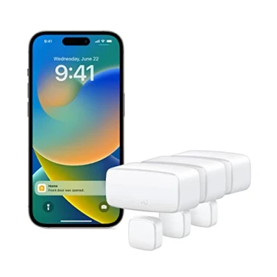 Image de Eve Door &amp; Window (Matter) lot de 3 Capteur contact pour portes et fenêtres, sécurité connectée, notifications, Apple Home, Alexa, Google SmartThings, Nécessite un concentrateur