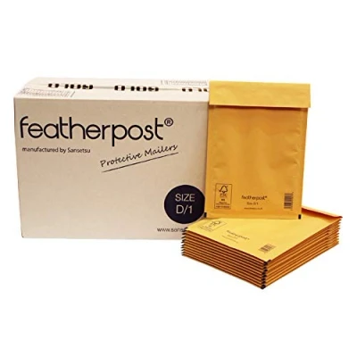 Image de 100 x D1 enveloppes à bulles Featherpost Lot 180 Mmx265 mm rembourré Mail Post Sacs