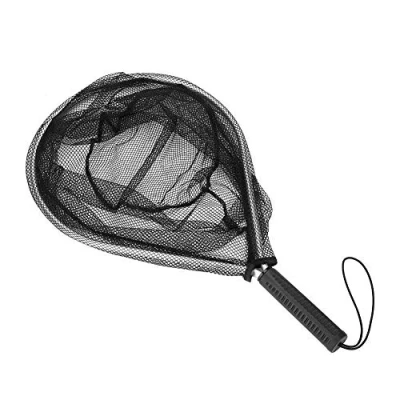 Image de Petite Épuisette De Peche,Red Pesca Con Mango,Epuisette Peche Truite,Pêche D&#039;Atterrissage Filet Pliant en Acier Inoxydable Poisson Carpe Landing Net Replacement pour Les Amateurs Pêche