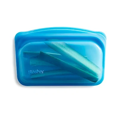 Image de Stasher Sacs en Silicone Réutilisables Pour Conservation Des Aliments, Snack Bag, Myrtille, Chaleur, Lave vaisselle &amp; Congélateur, Écologique, Sac à Lunch Portable, Sans Fuite, BPA, 355 ml