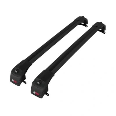 Image de apline Compatible avec Jeep Compass 2017 2024 ACE 2 Barres de Toit Railing Porte Bagages Voiture Noir Aluminium
