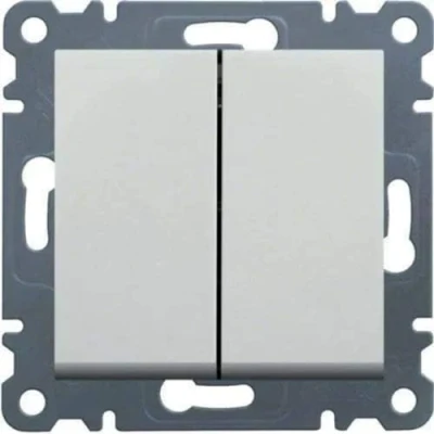 Image de Hager lumina2 Interrupteur Double Blanc polaire