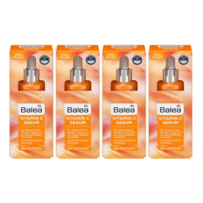 Image de Balea Sérum VITAMINE C pour un teint unifié et radieux à effet antioxydant Lot de 4 (4 x 30 ml) 120 ml