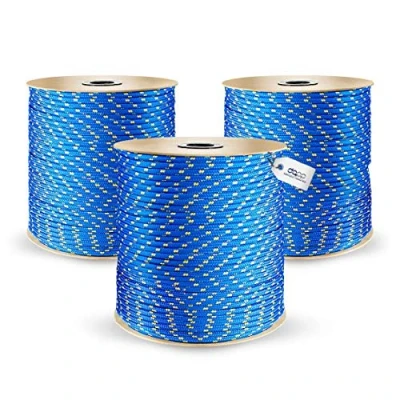 Image de DQ PP Corde Polypropylene Bleu 200 mètres 8 millimètres d&#039;épaisseur Grapin Cordage Marine Ficelle Filet Cordelette Levage