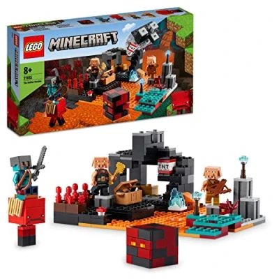 Image de LEGO 21185 Minecraft Le Bastion du Nether, Jouet pour Garçons et Filles de 8 Ans Plus, avec Figurines Cochon Piglins, Idée Cadeau Anniversaire