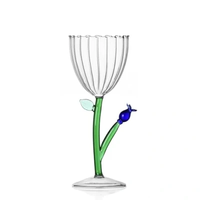 Image de Ichendorf Milan Verre Optique Fleur Bleu Collection Botanica 28 cl borosilicate Fait à la main