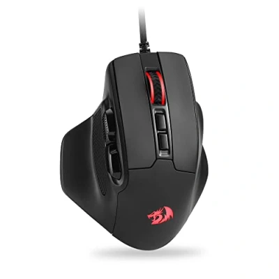 Image de Redragon M806 Bullseye Souris de jeu filaire RVB à 7 boutons programmables avec prise en main ergonomique naturelle, logiciel prend charge les claviers DIY et rétroéclairé