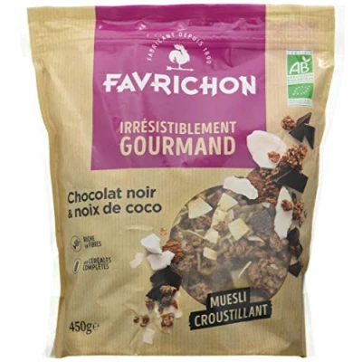 Image de FAVRICHON MUESLI CROUSTILLANT CHOCOLAT NOIR ET COCO 450G