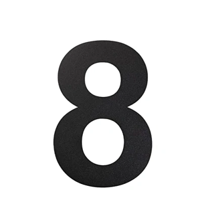 Image de nanlyiau Numero Maison 10in/25.4cm Numéro de Moderne NOIR Acier inoxydable brossé fait solides 304.Aspect flottant(black 10in8)