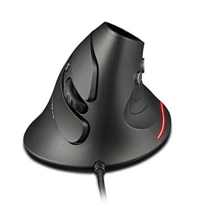 Image de zelotes Souris Ergonomique,3200 DPI,6 Boutons Filaire USB,Souris Verticale,Souris Optique,Souris PC avec câble,Wired Mouse pour PC,Mac,Noir