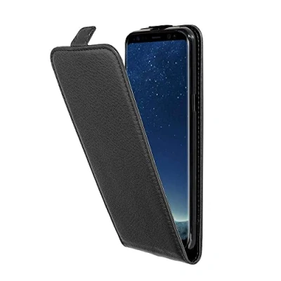 Image de Cadorabo Coque pour Samsung Galaxy S8 Plus en Noir DE Jais Housse Protection Style Flip Similicuir Structuré Etui Poche Folio Case Cover