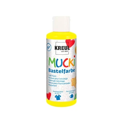 Image de KREUL Mucki 24102 Peinture pour travaux manuels, Jaune, 80 ml Version Allemande