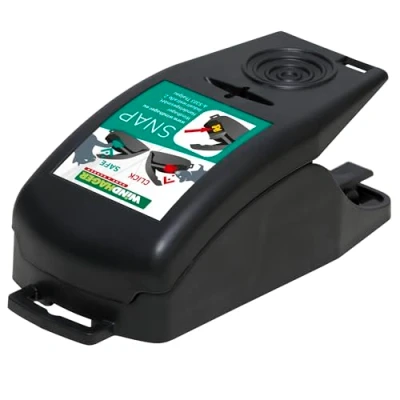 Image de Windhager, Tapettes à Rats Snap, réutilisable, Souricière avec Puissant et Sensible Contrôle, Rat Cas, Noir