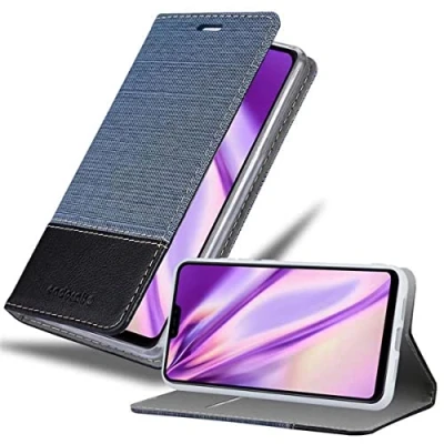 Image de cadorabo Coque pour Xiaomi Mi 8 Lite en Bleu FONCÉ Noir Housse Protection avec Fermoire Magnétique, Stand Horizontal et Fente Carte Portefeuille Etui Poche Folio Case Cover
