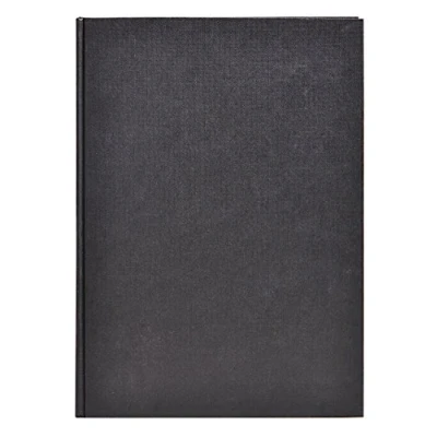 Image de Clairefontaine 134243C Carnet Cousu Goldline 64 Feuilles Papier Dessin Ivoire A4 21x29,7 cm 140g Format Portrait Couverture Rigide Noire Imitation Toile