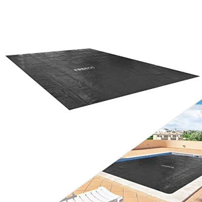 Image de AREBOS Pool Bâche Solaire/Couverture Solaire carrée Ø 3 x 2 m Noir épaisseur 120 µm Chauffage de Piscine pour Chauffer l&#039;eau Thermique