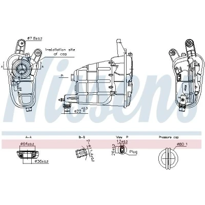 Image de NISSENS 996301 Vase d&#039;Expansion 1,4 avec cache, capteur AUDI: Q5, A4 B8 Berline, A5 Coupe