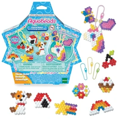 Image de Aquabeads La Recharge porte clés Kit de loisirs créatifs Activité manuelle enfants en toute autonomie perles qui collent avec l&#039;eau Jouet enfant 4 ans et + 31770