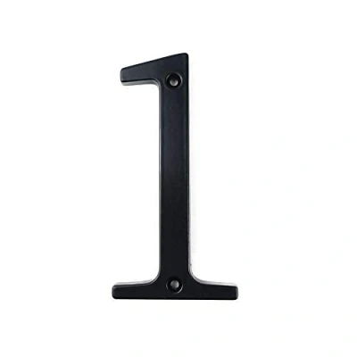 Image de HASWARE Plaque de numéro maison 4 pouces (10 cm) Numéros porte modernes signalisation d&#039;adresse la en alliage zinc (1, Noir)